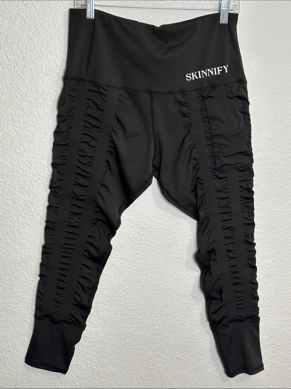 Skinnify Resistance‎ Band Leggings XL Black Ruched